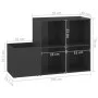 Glossy gray plywood hallway shoe rack 105x35.5x70 cm by vidaXL, Shoe racks and shoe organizers - Ref: Foro24-808259, Price: 4...