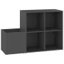 Zapatero de recibidor madera contrachapada gris 105x35,5x70 cm by vidaXL, Shoe racks and shoe organizers - Ref: Foro24-808253...