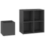 Zapatero de recibidor madera contrachapada gris 105x35,5x70 cm by vidaXL, Shoe racks and shoe organizers - Ref: Foro24-808253...