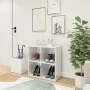 Zapatero de recibidor contrachapado blanco brillo 105x35,5x70cm de vidaXL, Zapateros y organizadores de calzado - Ref: Foro24...