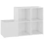 Glossy white plywood hallway shoe rack 105x35.5x70cm by vidaXL, Shoe racks and shoe organizers - Ref: Foro24-808257, Price: 4...