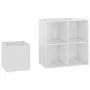 Glossy white plywood hallway shoe rack 105x35.5x70cm by vidaXL, Shoe racks and shoe organizers - Ref: Foro24-808257, Price: 4...
