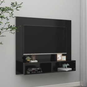 Mueble de TV de pared madera contrachapada negro 1