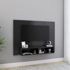 Mueble de TV de pared madera contrachapada gris 120x23,5x90 cm
