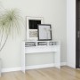 Glossy white engineered wood console table 105x30x80 cm by vidaXL, Side tables - Ref: Foro24-808311, Price: 50,97 €, Discount: %
