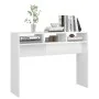 Glossy white engineered wood console table 105x30x80 cm by vidaXL, Side tables - Ref: Foro24-808311, Price: 50,29 €, Discount: %