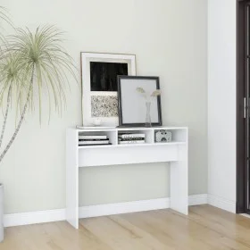 White engineered wood console table 105x30x80 cm by vidaXL, Side tables - Ref: Foro24-808305, Price: 44,14 €, Discount: %