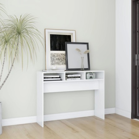 White engineered wood console table 105x30x80 cm by vidaXL, Side tables - Ref: Foro24-808305, Price: 45,38 €, Discount: %