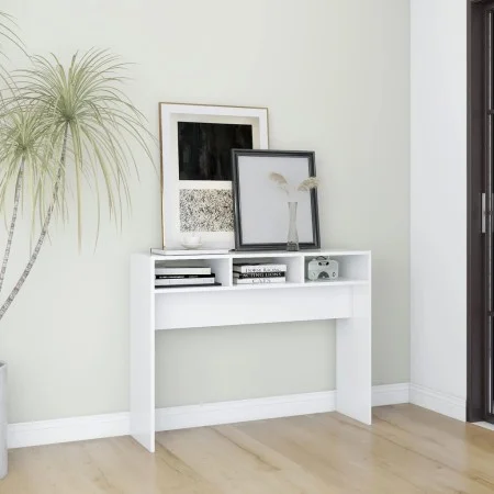 White engineered wood console table 105x30x80 cm by vidaXL, Side tables - Ref: Foro24-808305, Price: 44,14 €, Discount: %