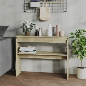 Mesa consola madera contrachapada roble Sonoma 102x30x80 cm de vidaXL, Mesas auxiliares - Ref: Foro24-808326, Precio: 49,11 €...