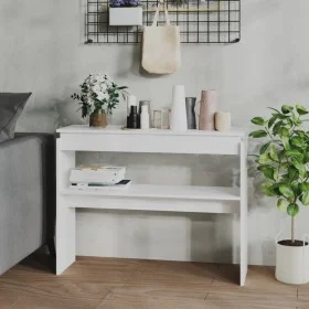 White engineered wood console table 102x30x80 cm by vidaXL, Side tables - Ref: Foro24-808323, Price: 49,53 €, Discount: %