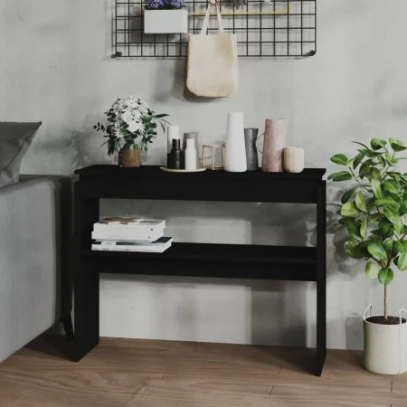 Black plywood console table 102x30x80 cm by vidaXL, Side tables - Ref: Foro24-808324, Price: 67,63 €, Discount: %