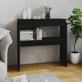 Schwarzer Konsolentisch aus Sperrholz, 80x30x80 cm von vidaXL, Seitentische - Ref: Foro24-808315, Preis: 45,46 €, Rabatt: %