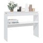 Mesa consola madera contrachapada blanco brillante 102x30x80 cm