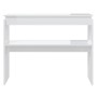 Mesa consola madera contrachapada blanco brillante 102x30x80 cm