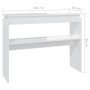 Mesa consola madera contrachapada blanco brillante 102x30x80 cm