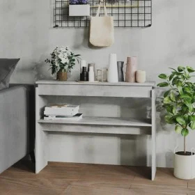 Concrete gray plywood console table 102x30x80 cm by vidaXL, Side tables - Ref: Foro24-808327, Price: 48,59 €, Discount: %