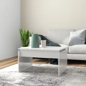 Mesa de centro madera contrachapada blanco brillante 68x50x38cm de vidaXL, Mesas de centro - Ref: Foro24-808338, Precio: 39,8...