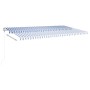 Automatic awning with wind sensor LED blue and white 600x350 cm by vidaXL, Awnings - Ref: Foro24-3069051, Price: 794,39 €, Di...