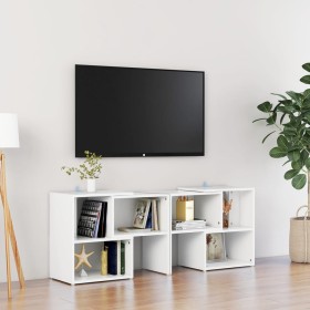 Mueble para TV de madera contrachapada blanco 104x30x52 cm