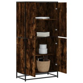 Aparador alto madera de ingeniería roble ahumado 68x35x139 cm