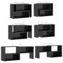 Glossy gray plywood TV cabinet 149x30x52 cm by vidaXL, TV Furniture - Ref: Foro24-808367, Price: 61,52 €, Discount: %