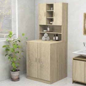 Armario lavadora roble Sonoma 70,5x25,5x90 cm by vidaXL, Accessories for washing machines and dryers - Ref: Foro24-808389, Pr...