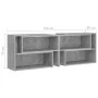 TV stand made of gray concrete plywood 149x30x52 cm by vidaXL, TV Furniture - Ref: Foro24-808363, Price: 81,17 €, Discount: %