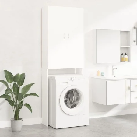 White washing machine cabinet 64x25.5x190 cm by vidaXL, Accessories for washing machines and dryers - Ref: Foro24-808413, Pri...