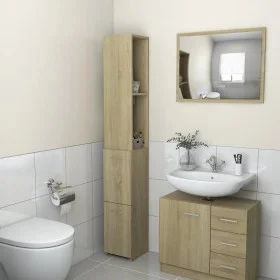Badezimmerschrank aus Sonoma-Eichensperrholz, 25 x 26,5 x 170 cm von vidaXL, Badezimmermöbel - Ref: Foro24-808434, Preis: 85,...