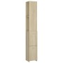 Armario de baño madera contrachapada roble Sonoma 25x26,5x170cm