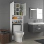 Glossy white washing machine cabinet 64x25.5x190 cm by vidaXL, Accessories for washing machines and dryers - Ref: Foro24-8084...
