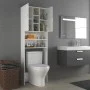 Glossy white washing machine cabinet 64x25.5x190 cm by vidaXL, Accessories for washing machines and dryers - Ref: Foro24-8084...