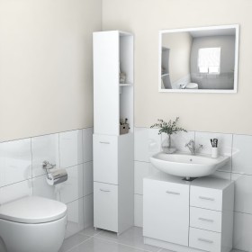 Armario de baño madera contrachapada blanco 25x26,5x170 cm de vidaXL, Muebles de baño - Ref: Foro24-808431, Precio: 62,45 €, ...