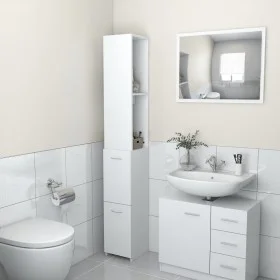 Badezimmerschrank aus Sperrholz weiß 25x26,5x170 cm von vidaXL, Badezimmermöbel - Ref: Foro24-808431, Preis: 61,31 €, Rabatt: %