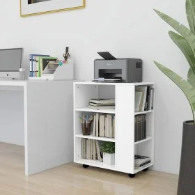 Weißer Sperrholzschrank mit Rollen 60x35x75 cm von vidaXL, Schließfächer und Lagerschränke - Ref: Foro24-808449, Preis: 59,18...