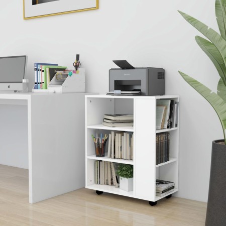 White plywood cabinet with wheels 60x35x75 cm by vidaXL, Lockers and storage cabinets - Ref: Foro24-808449, Price: 59,70 €, D...