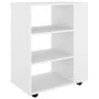 Armario con ruedas de madera contrachapada blanco 60x35x75 cm de vidaXL, Taquillas y armarios de almacenamiento - Ref: Foro24...