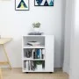 Armario con ruedas de madera contrachapada blanco 60x35x75 cm de vidaXL, Taquillas y armarios de almacenamiento - Ref: Foro24...