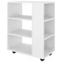 Armario con ruedas de madera contrachapada blanco 60x35x75 cm de vidaXL, Taquillas y armarios de almacenamiento - Ref: Foro24...