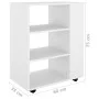 Armario con ruedas de madera contrachapada blanco 60x35x75 cm de vidaXL, Taquillas y armarios de almacenamiento - Ref: Foro24...