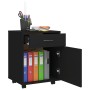 Kleiderschrank mit Rollen aus schwarzem Holzwerkstoff, 45 x 38 x 54 cm von vidaXL, Schließfächer und Lagerschränke - Ref: For...