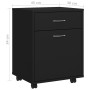Kleiderschrank mit Rollen aus schwarzem Holzwerkstoff, 45 x 38 x 54 cm von vidaXL, Schließfächer und Lagerschränke - Ref: For...