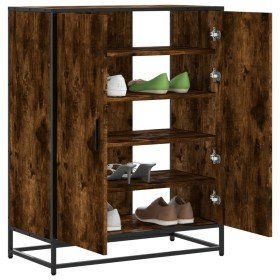 Zapatero de madera y metal roble ahumado 75x38x97,5 cm Zapatero de madera y metal roble ahumado 75x38x97,5 cm