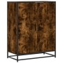 Zapatero de madera y metal roble ahumado 75x38x97,5 cm
