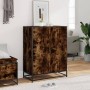 Zapatero de madera y metal roble ahumado 75x38x97,5 cm