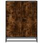 Zapatero de madera y metal roble ahumado 75x38x97,5 cm