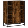 Zapatero de madera y metal roble ahumado 75x38x97,5 cm