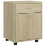 Kleiderschrank mit Rollen Sonoma-Eichensperrholz 45x38x54cm von vidaXL, Schließfächer und Lagerschränke - Ref: Foro24-808443,...