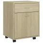 Kleiderschrank mit Rollen Sonoma-Eichensperrholz 45x38x54cm von vidaXL, Schließfächer und Lagerschränke - Ref: Foro24-808443,...